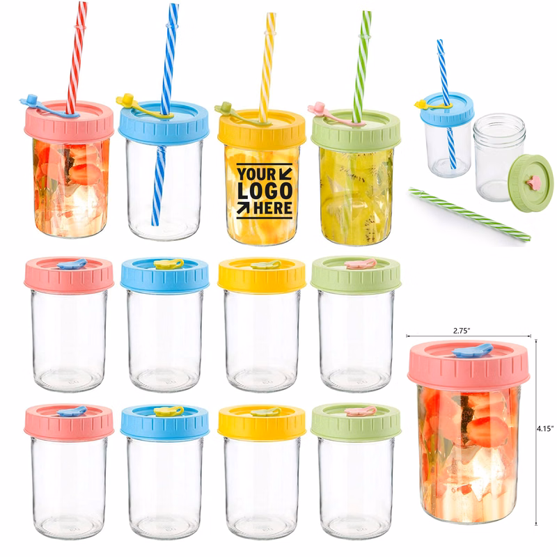 8 oz Glass Drinking Bottle Travel Drinking Jars
