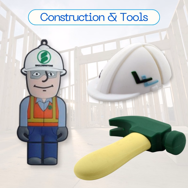 Custom Construction-Themed USB Drives