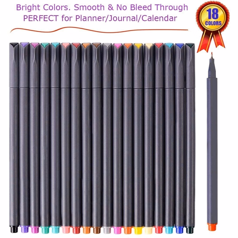 12 Color Waterproof Fineliner Pen Set