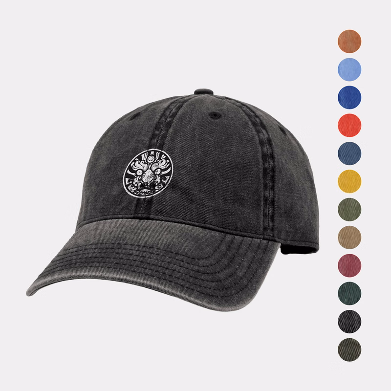 Pigment Dyed Twill Cap with Slide Buckle Closure