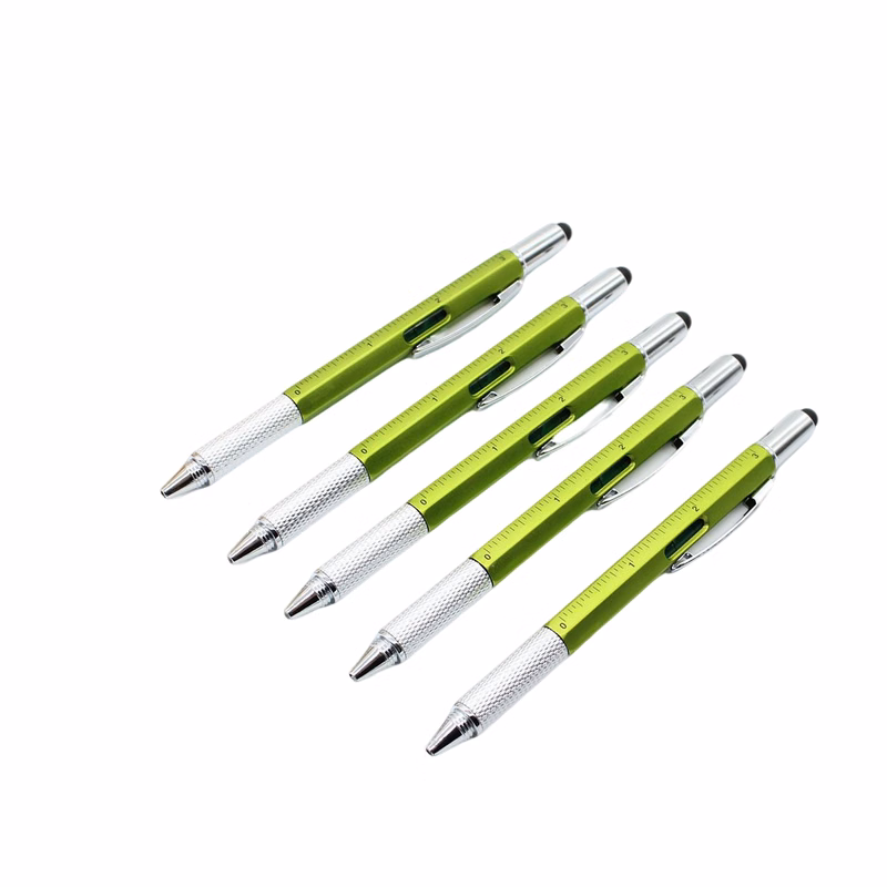 Metal Multifunction Tool Pen With Ruler Screwdriver Level 5.6"