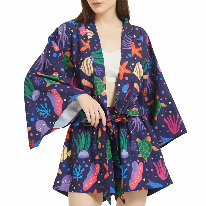 Women's 135 GSM Light 4-Way Stretch Front-Tie Hawaiian Shirts