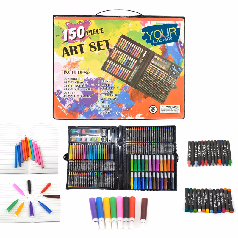 150 Pieces Kids Art Set Durable Portable Case