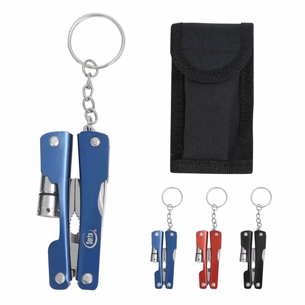 Custom Stainless Steel Multi Tool LED Flashlight Pliers — Outdoor Event Giveaway