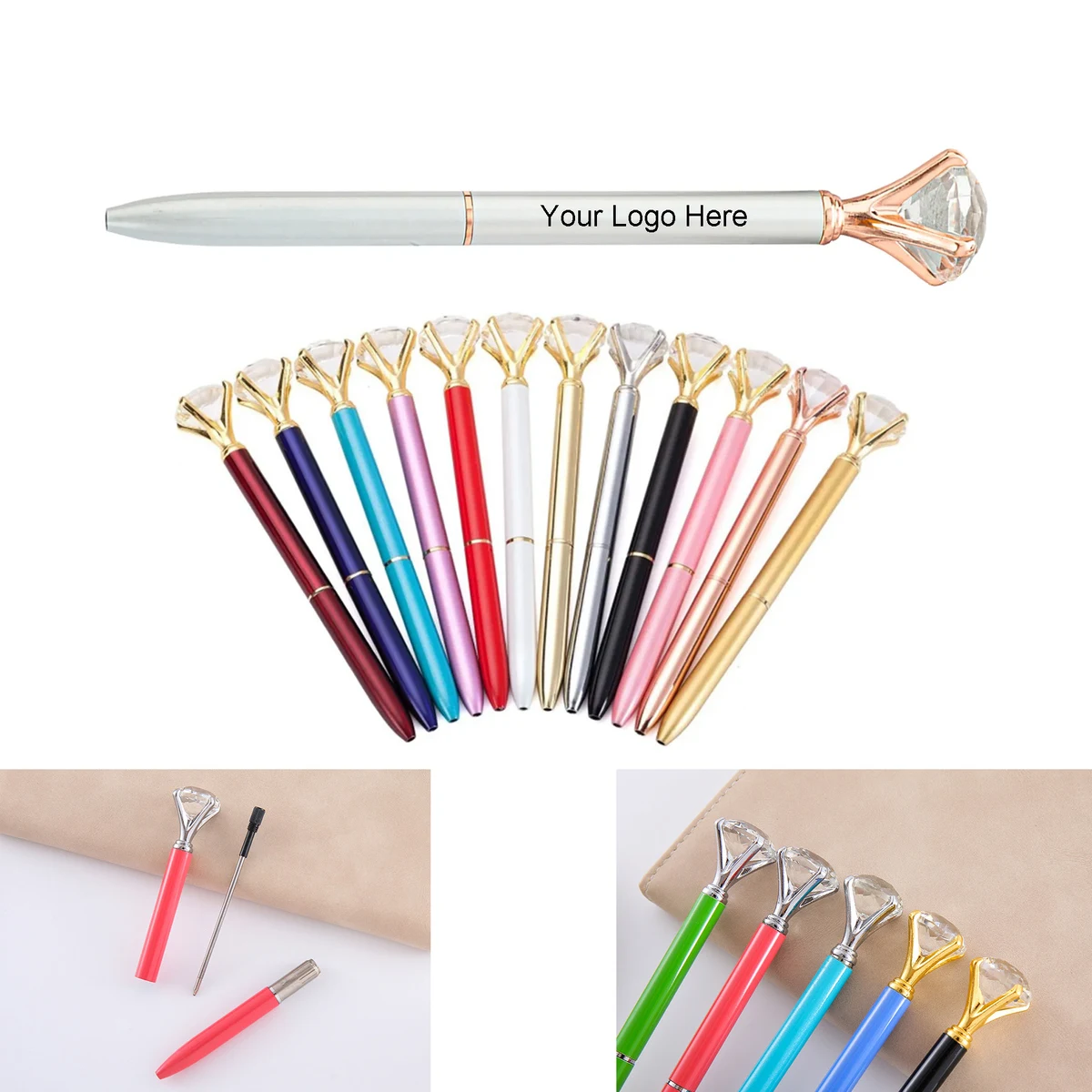 Premium Crystal Gem Ink Pen 1
