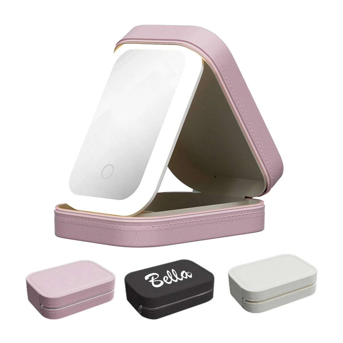 Smart LED Makeup Desktop Mirror W/ Zipper Closure 1