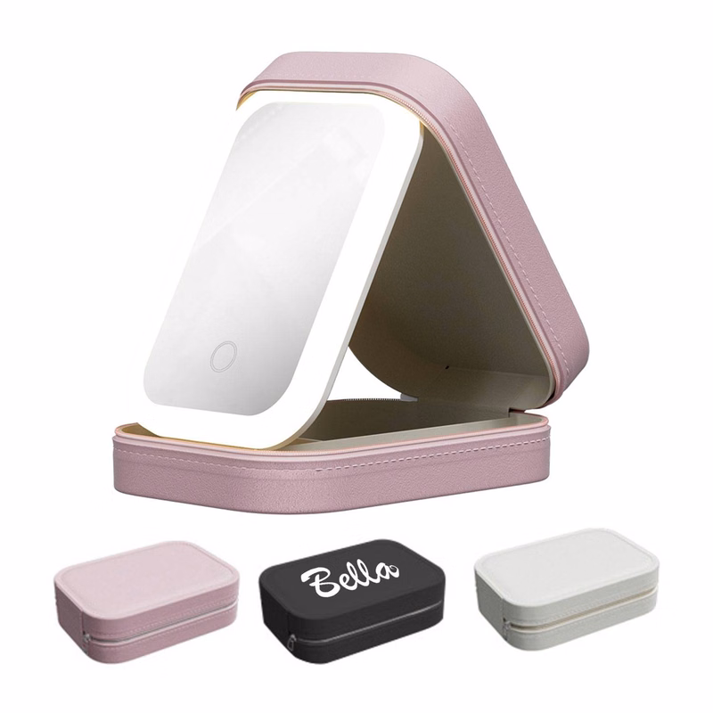 Smart LED Makeup Desktop Mirror W/ Zipper Closure