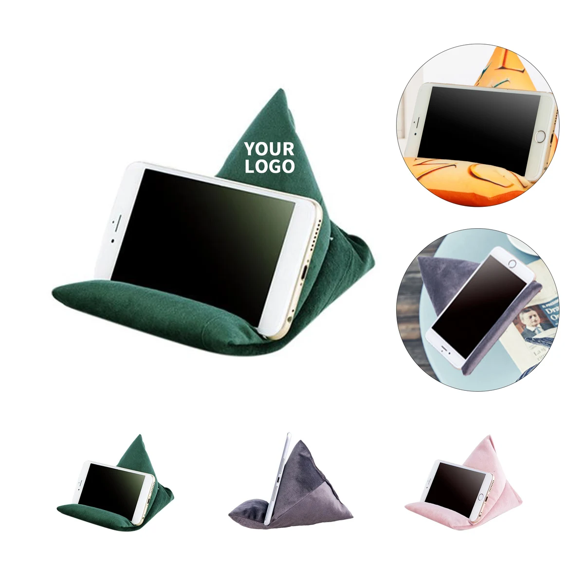 Triangle Pillow Phone Stand 4.8" x 6.2" x 3.6" 1