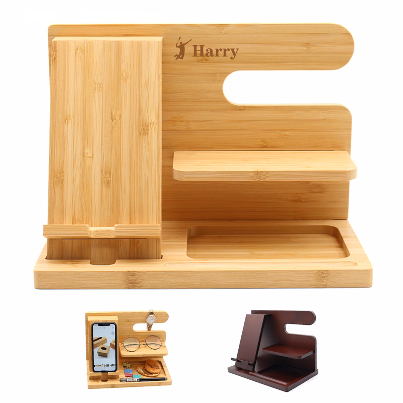 Bamboo Wood Multi-Functional Mobile Phone Holder