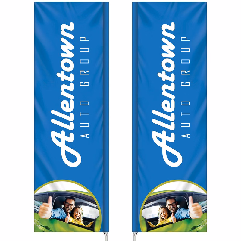 3' x 10' Custom Double Sided Square Feather Flag