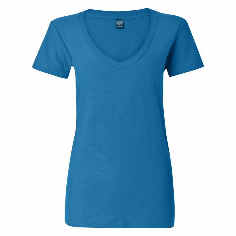 Women's V-Neck Slub T-Shirt - 8169