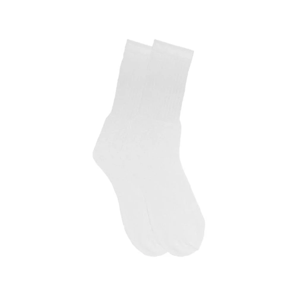 Cotton Plus Crew Socks - White Size 10-13 1