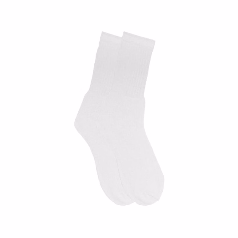 Cotton Plus Crew Socks - White Size 10-13