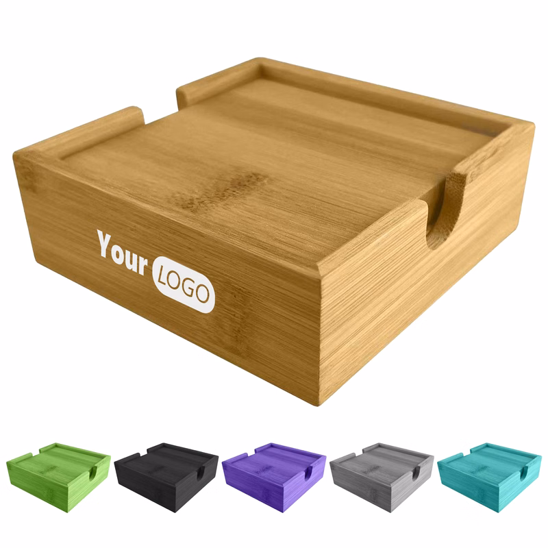 Wood Stylish Bamboo Coaster Set