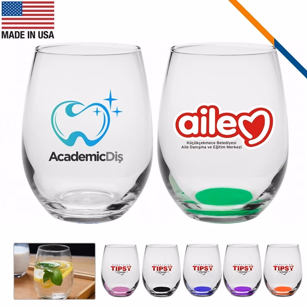 Custom 21 oz Large Stemless Wine Glass with Wide Bowl — Full-Color Premium Drinkware