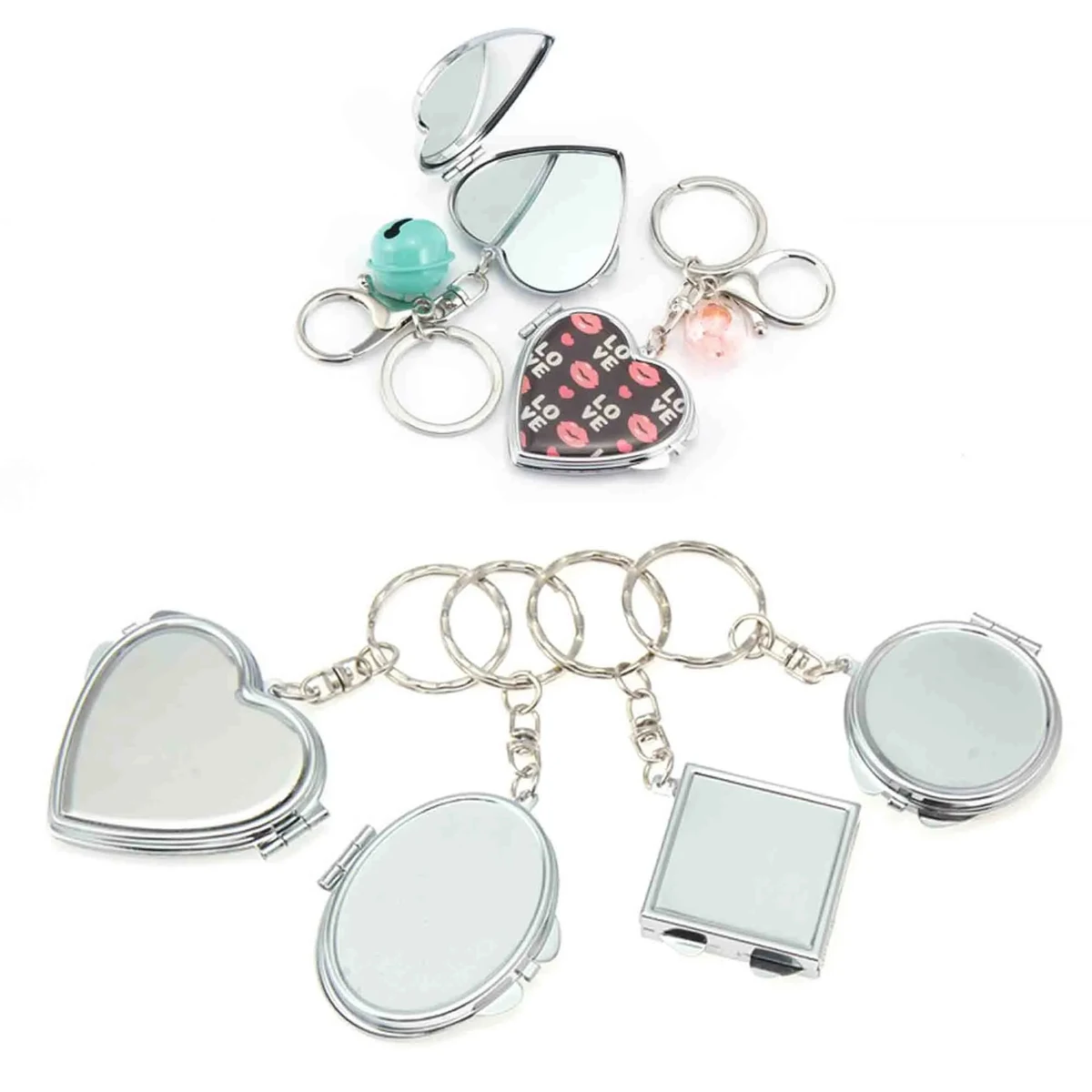 Keychain Mini Folding Travel Mirror Metal 1