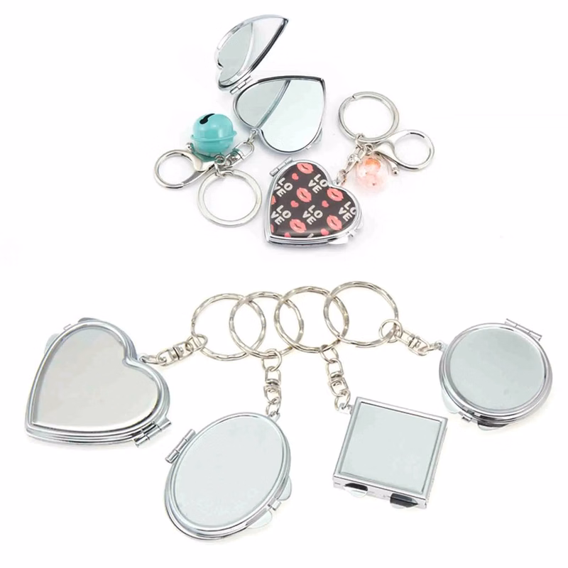 Keychain Mini Folding Travel Mirror Metal