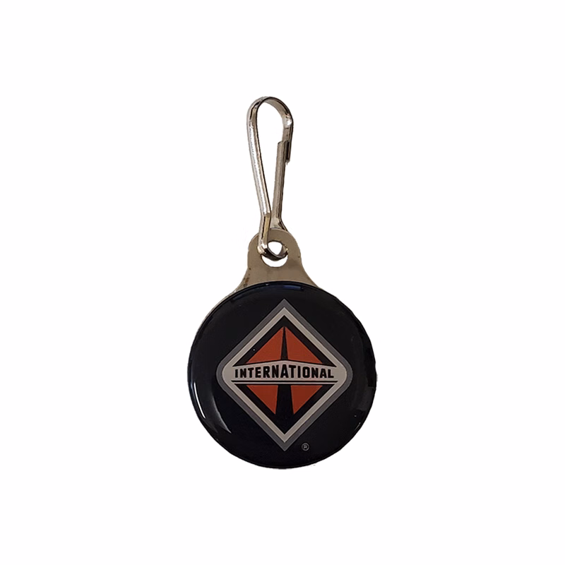 Zipper Pull Charms / Tag with double sided imprint of 1-1/8" round and metal back