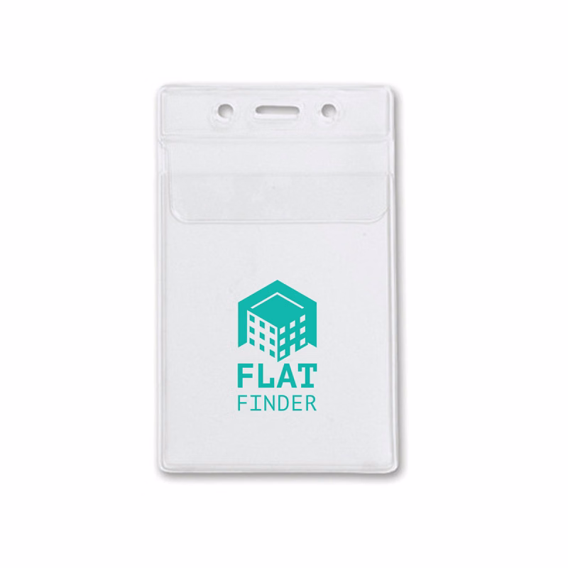 3.00" W x 4.88" H - Vertical Clear Vinyl Badge Holder (1 Color Imprint)