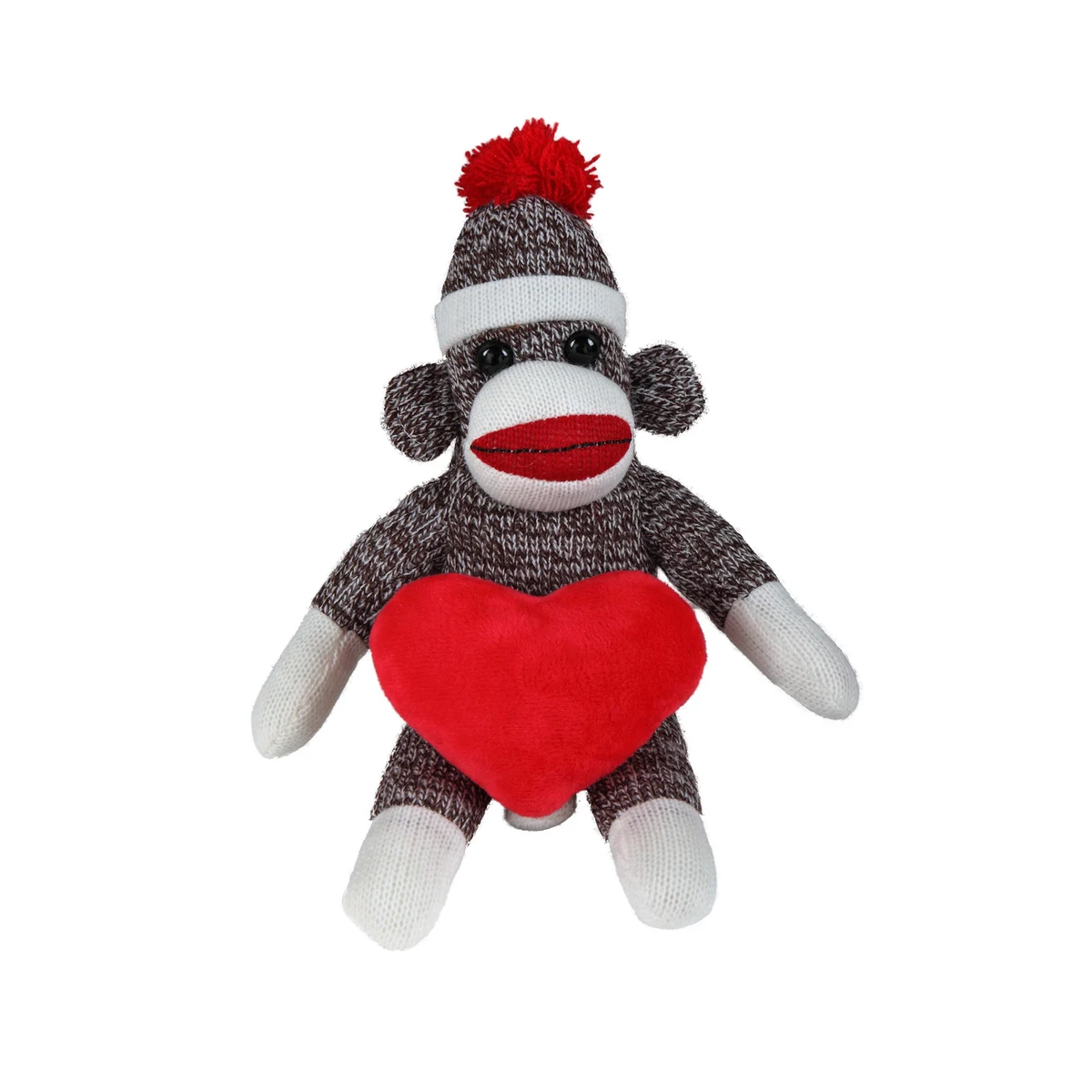 soft plush Original Sock Monkey with heart 1