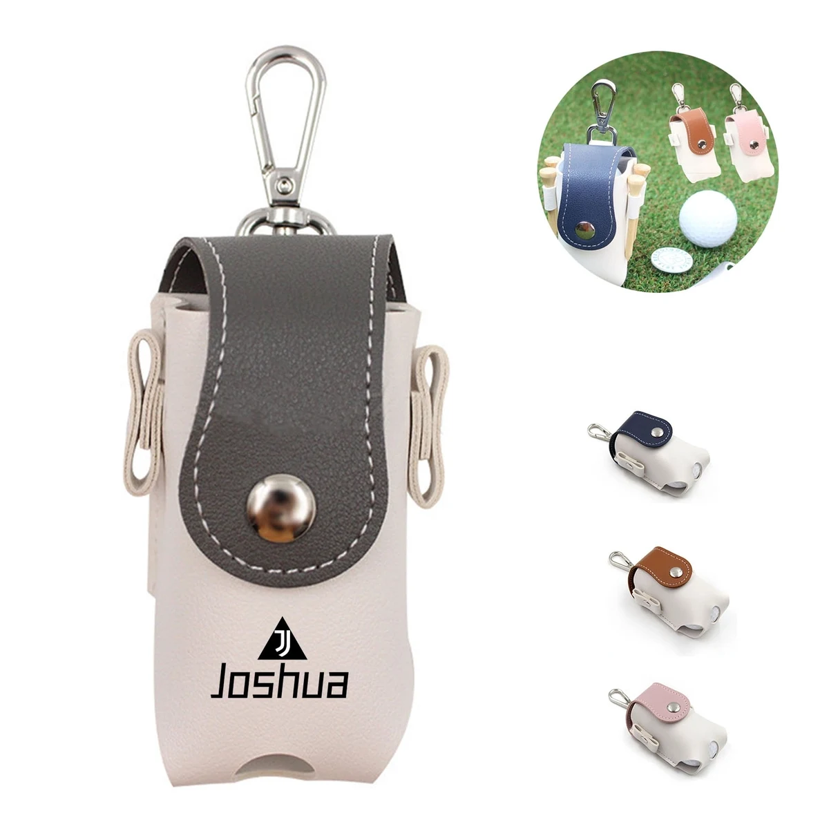 Mini Leather Golf Ball Storage Bag 1