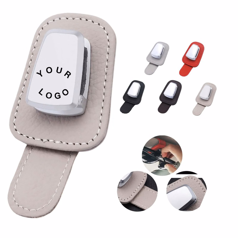 Leather Eyewear Holder Clip for Vehicle Use