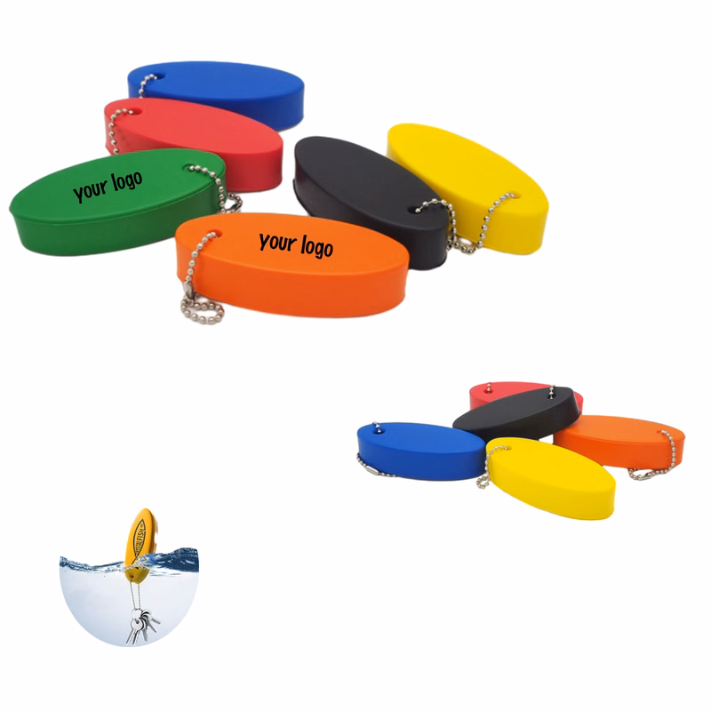 Oval Solid-Color Floating Keychain with Anti-Loss Feature