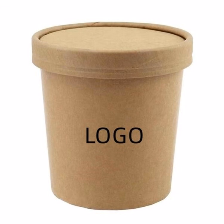 12OZ Kraft soup cup with lid
