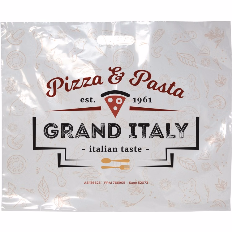 Digital Full Color 1-Sided Clear Plastic Bag (18" x 15")