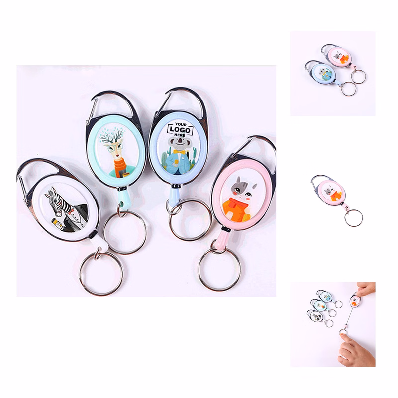 Oval Carabiner Badge Reel with Belt Clip