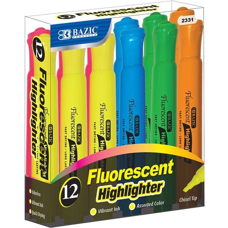 Highlighters - Assorted Colors 12 Packs 1