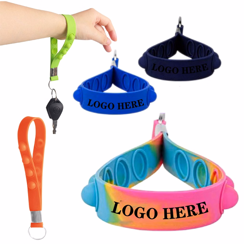 Push Popper Bubble Wristband Keychain