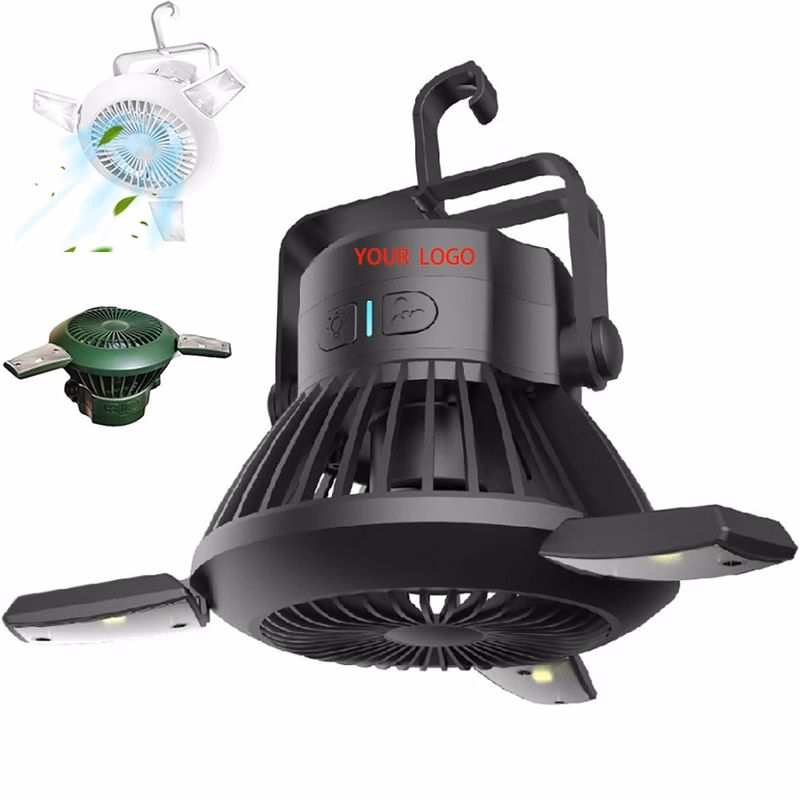 Solar Camping Fan With Led Lights