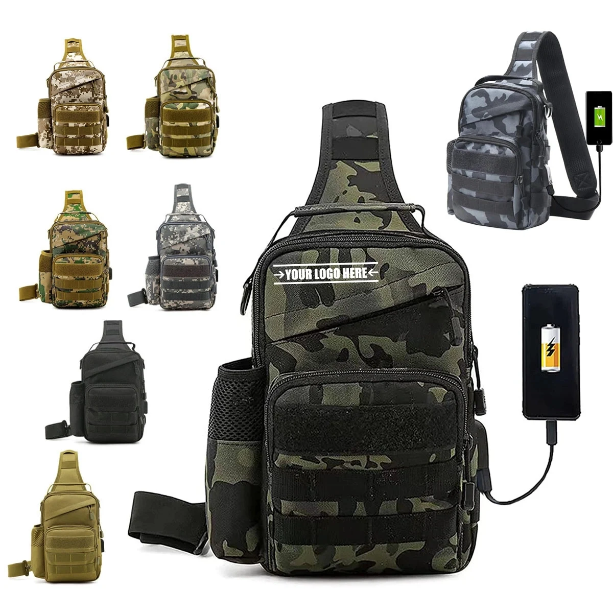 Tactical Molle Chest Bag with USB Charge Port 1
