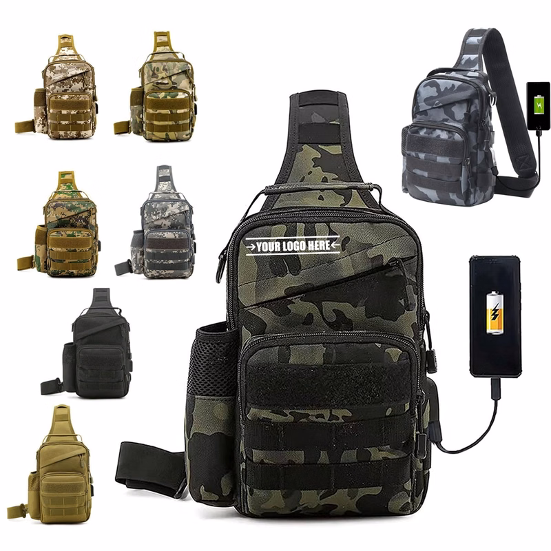Tactical Molle Chest Bag with USB Charge Port