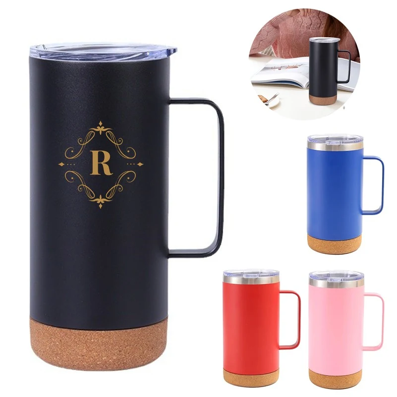 16oz Tumbler With Handle Wooden Bottom 1