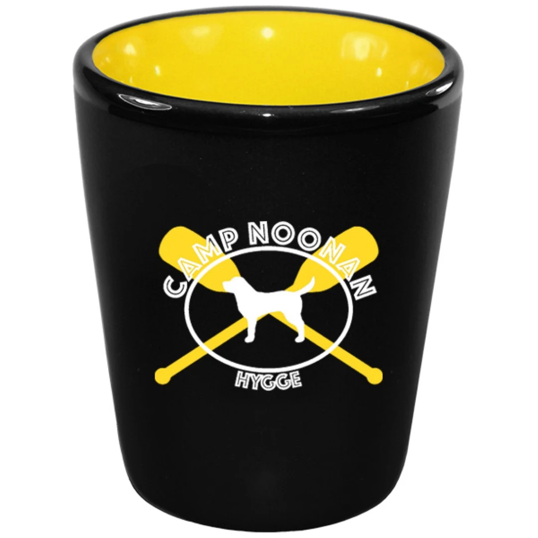1.5 oz Hilo Yellow IN Ceramic Shot - Black Matte OUT 1
