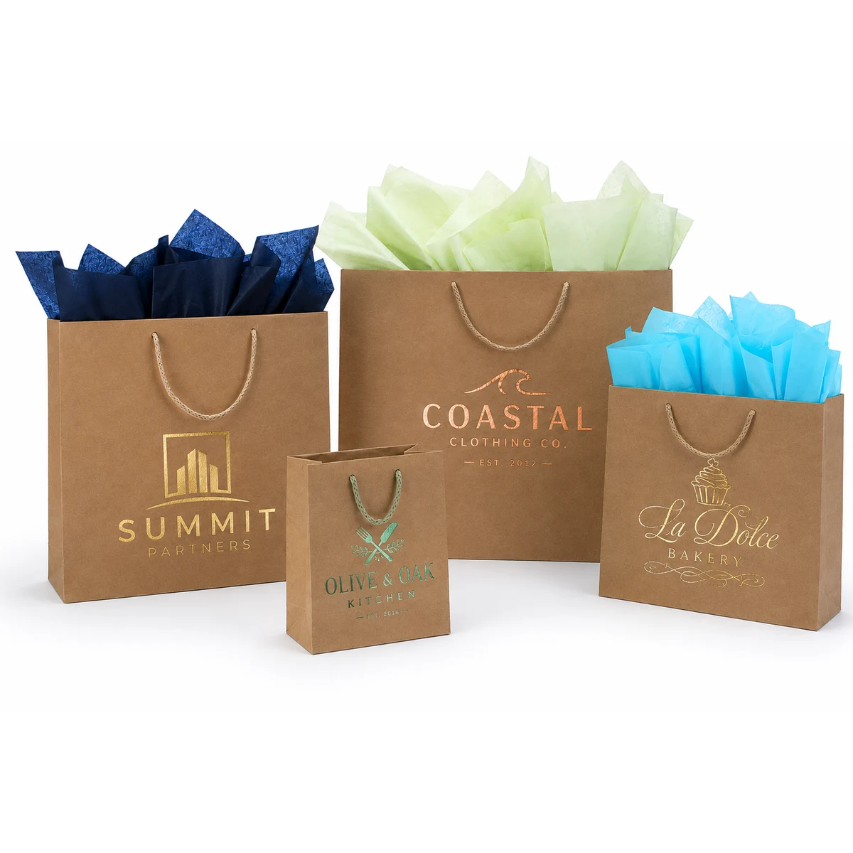 Kraft European Shopping Bags - Hot Stamped 1