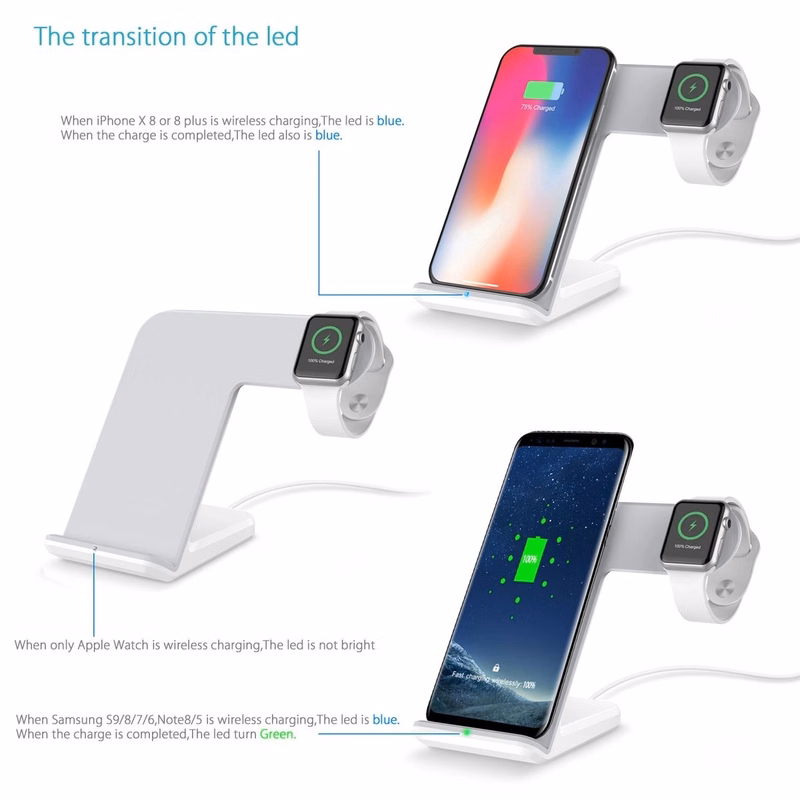Wireless Charger Stand Cellphone Watch Fast Charging Station