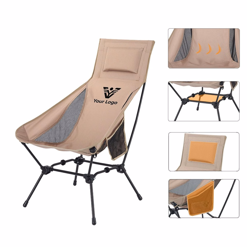 Heavy Duty Folding High Back Beach Chair with Headrest