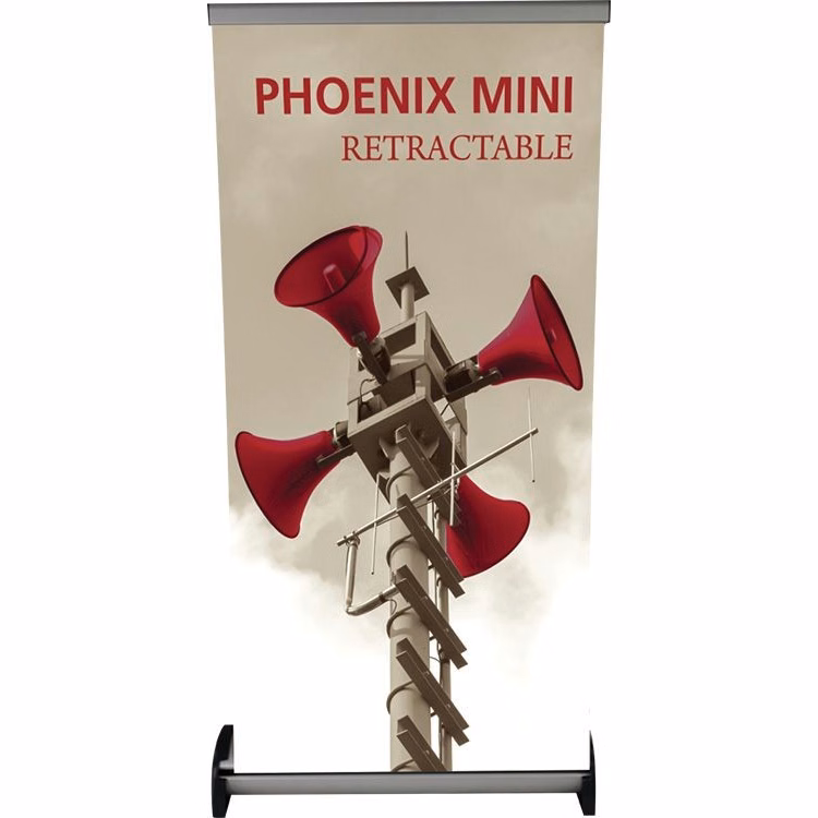 Phoenix Mini 2 Pole Silver Retractable Banner Stand
