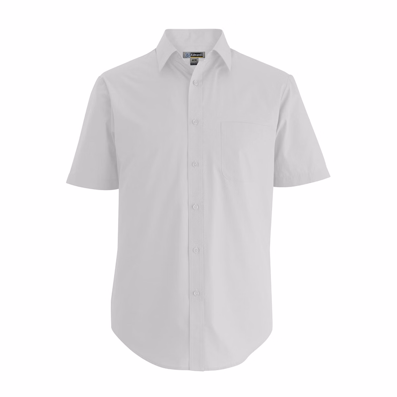 Mens Essential Broadcloth Shirt Short Sleeve