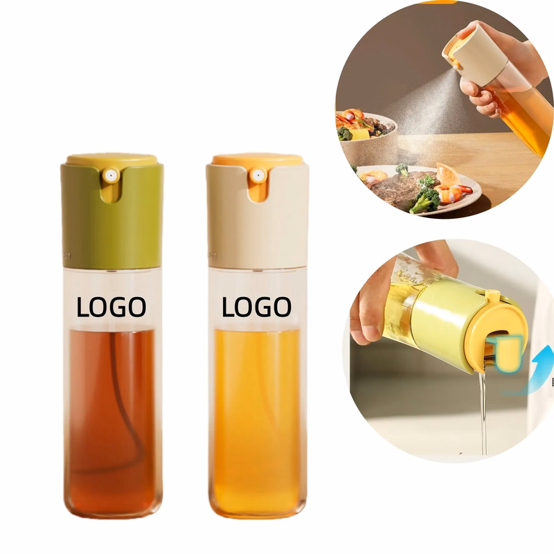 10oz 2-in-1 Glass Oil Dispenser Sprayer Bottle For Cooking