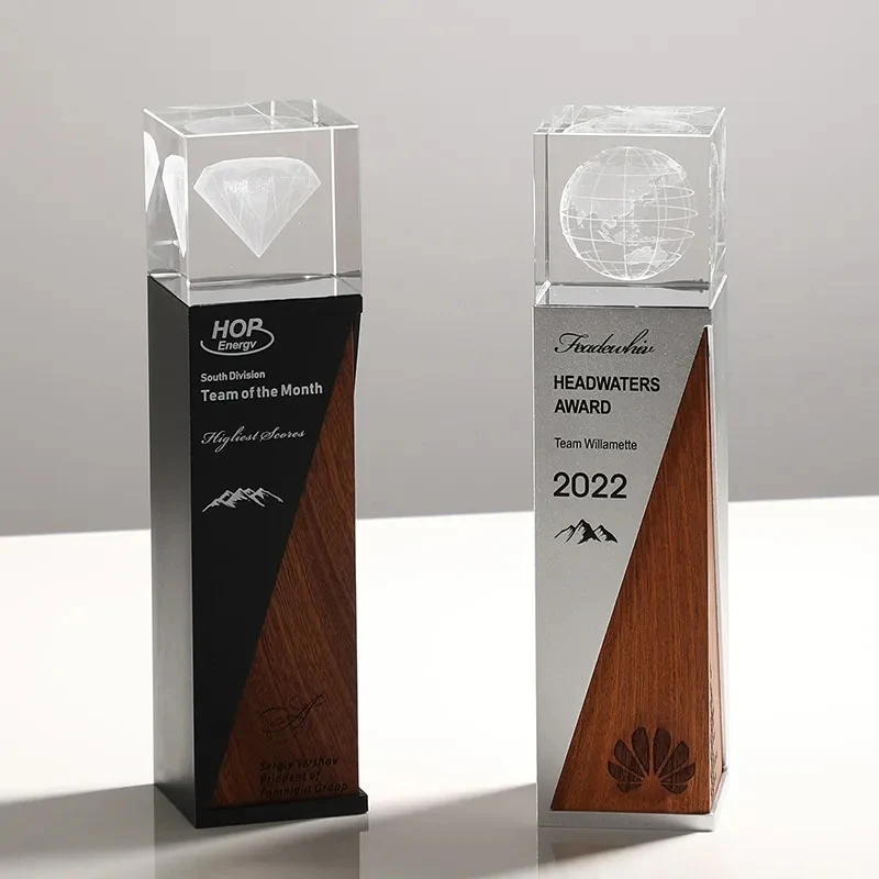 Metal and Wood Crystal Award 1