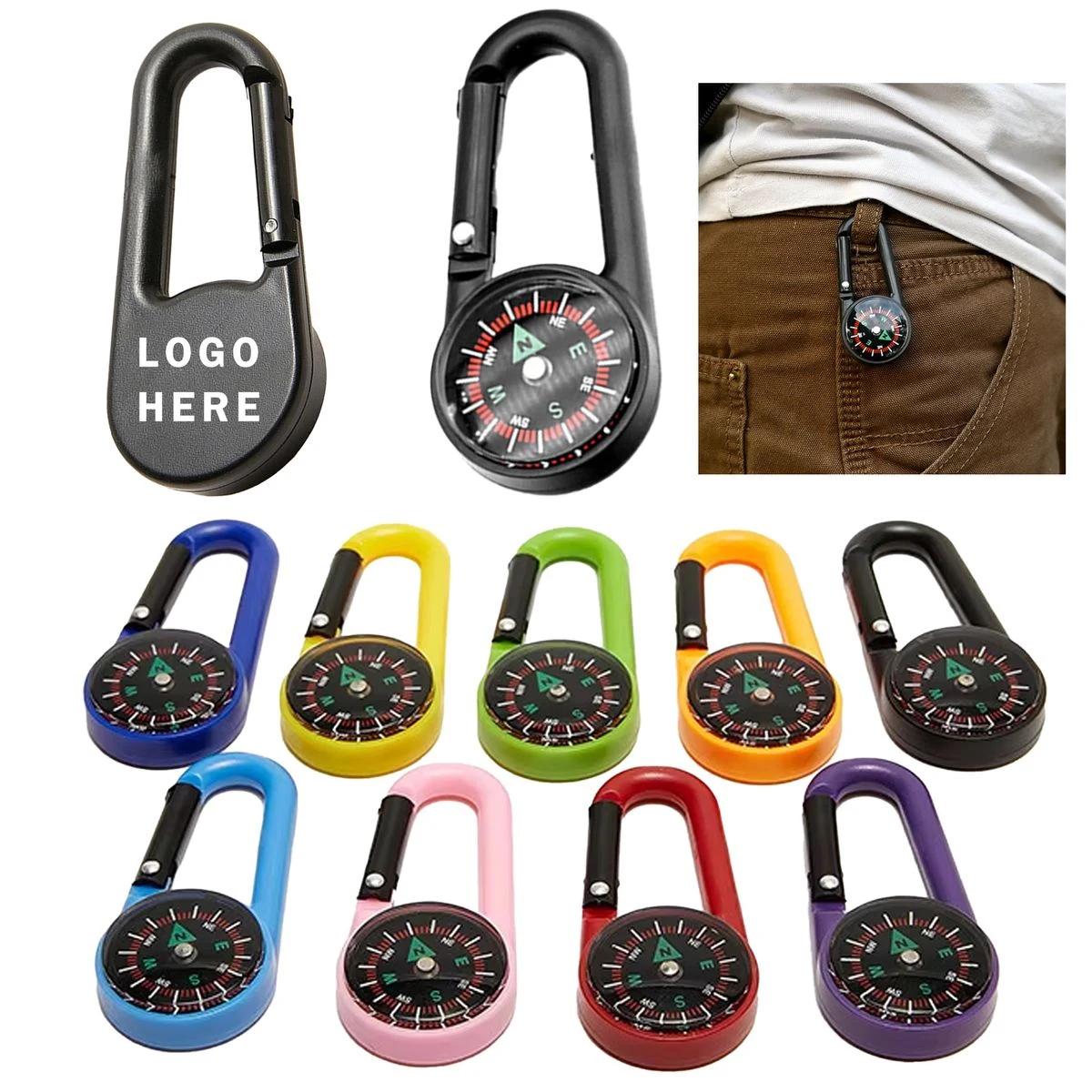 Carabiner Compass Keychain 1