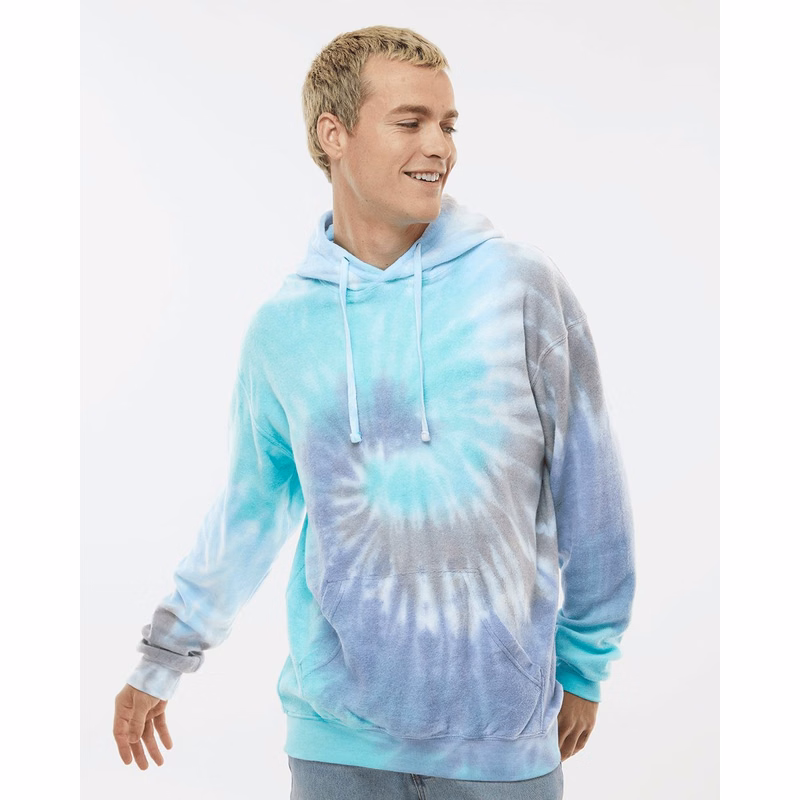 Unisex Tie-Dyed Cloud Inside-Out Fleece Hooded Sweatshirt - 8600