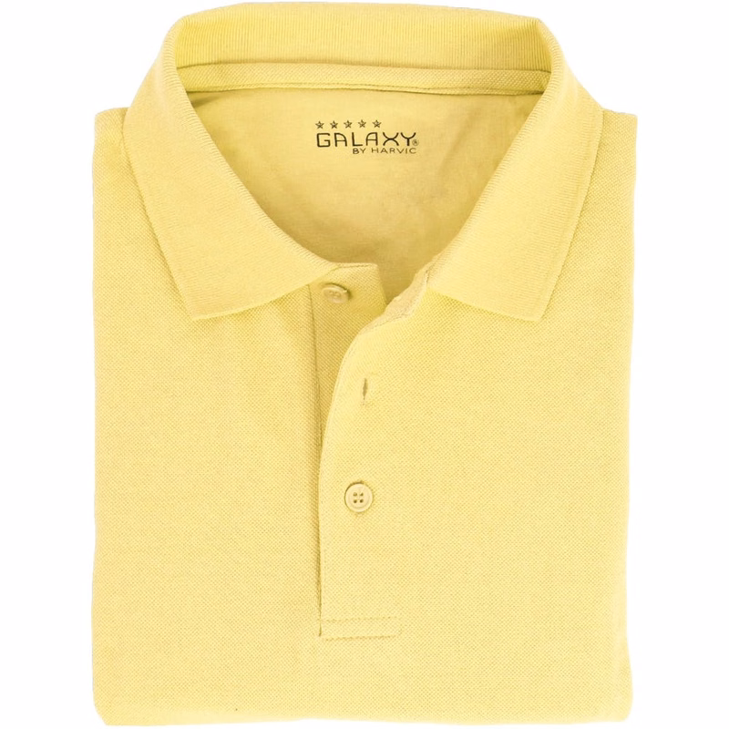 Adult Uniform Polo Shirts - Yellow Short Sleeve Size M - 2X