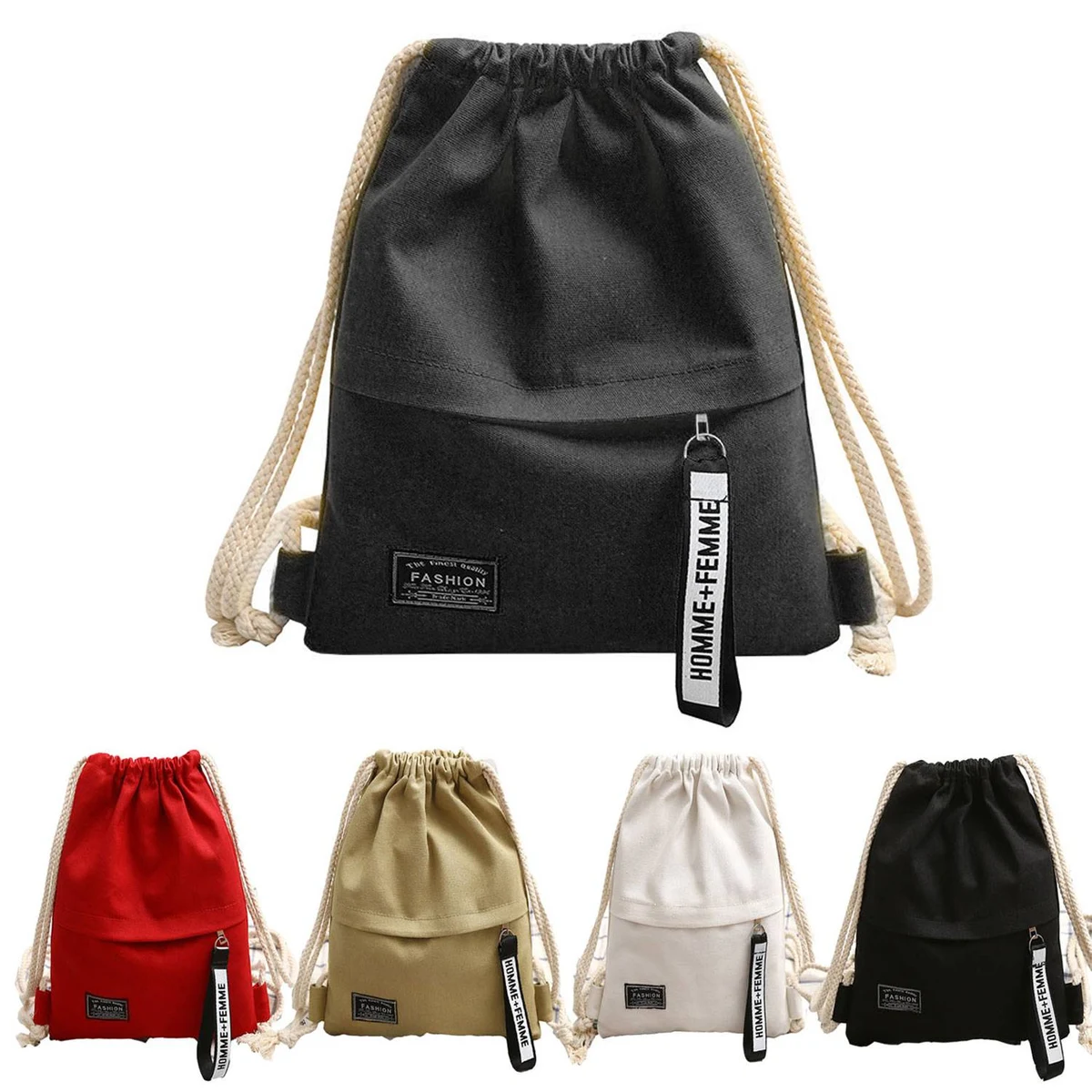 Canvas Storage Drawstring Backpack 1