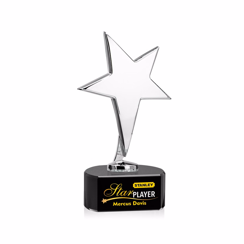 Tuscany Chrome Star VividPrint™ Award on Paragon Base-Black