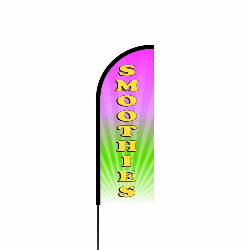 Smoothies Flag Kit 11' Feet Feather Flag Sign Outdoor Banner